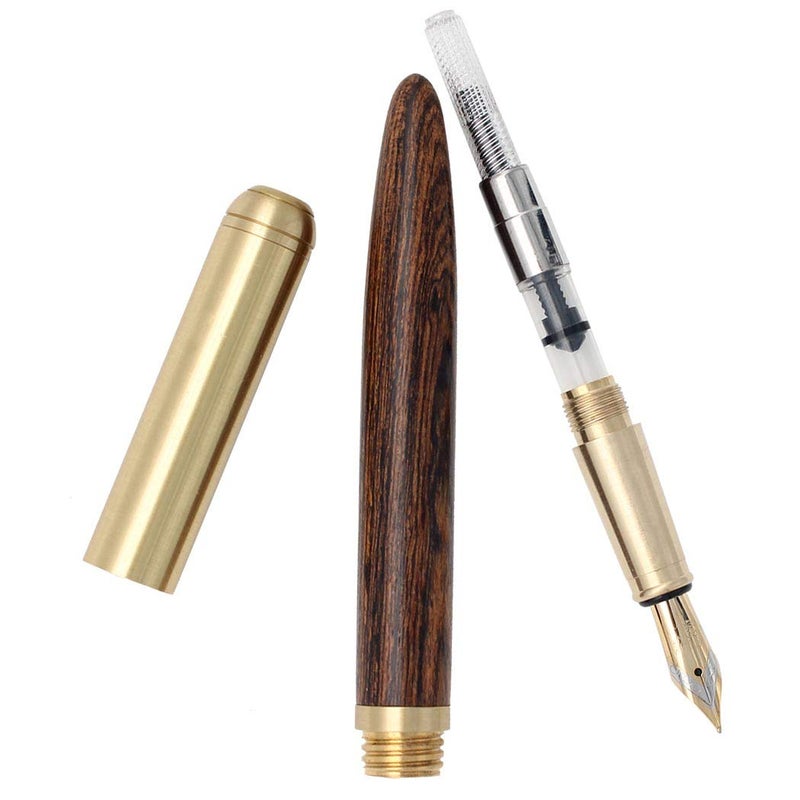 Gullor Handcrafted Rosewood Fountain Pen, Smooth and Easy Writing for Signature, Medium Nib, Brown Wood - Image 5
